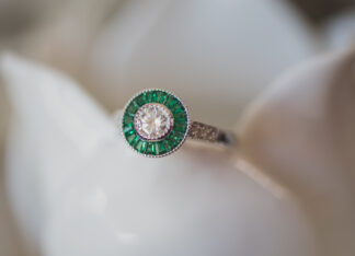 Anillo Ojo de Perdiz Verde Mini