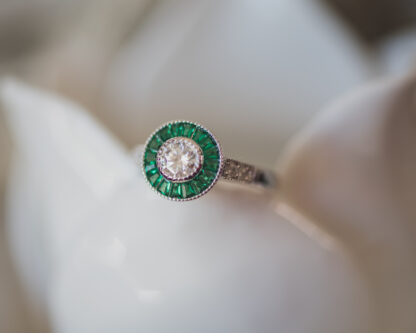 Anillo Ojo de Perdiz Verde Mini