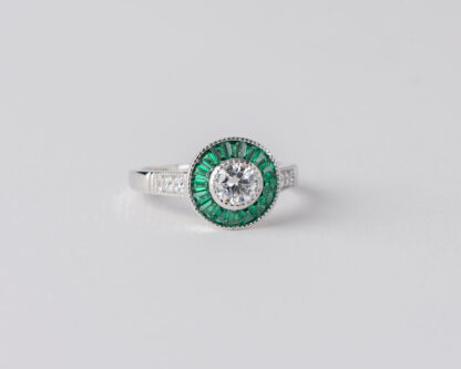 Anillo Ojo de Perdiz Verde Mini