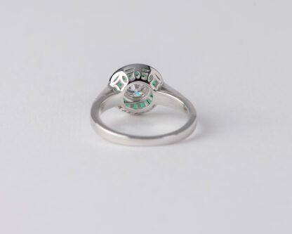 Anillo Ojo de Perdiz Verde Mini