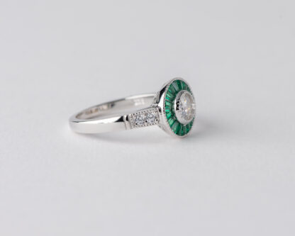 Anillo Ojo de Perdiz Verde Mini