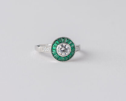 Anillo Ojo de Perdiz Verde Mini