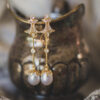Pendientes Basty Perla Largo Dorado