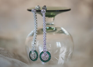 Pendientes Ojo de Perdiz Redondo Largo Verde