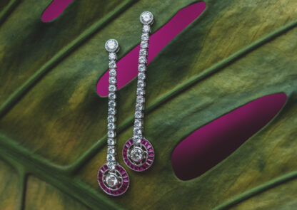 Pendientes Ojo de Perdiz Redondo Rosa