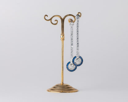 Pendientes Ojo de Perdiz Redondo Azul