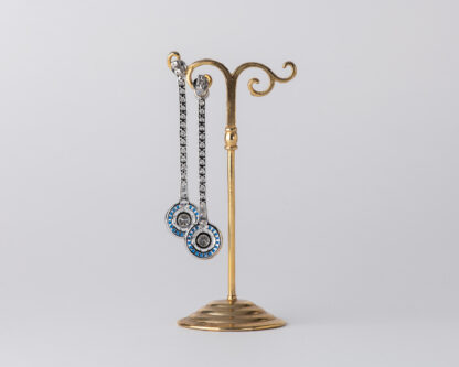 Pendientes Ojo de Perdiz Redondo Azul