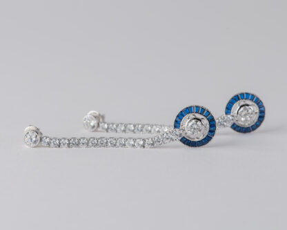 Pendientes Ojo de Perdiz Redondo Azul