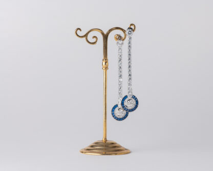 Pendientes Ojo de Perdiz Redondo Azul