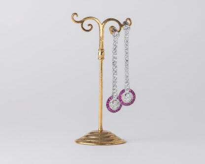 Pendientes Ojo de Perdiz Redondo Rosa