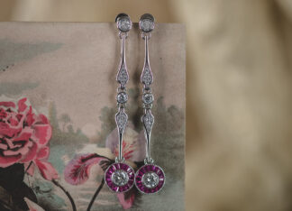 Pendientes Ojo de Perdiz Mini Rosa Largo