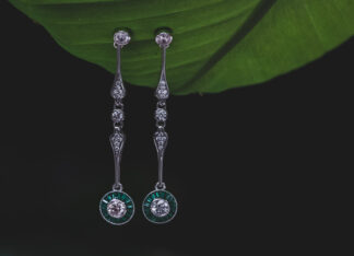 Pendientes Ojo de Perdiz Mini Verde Largo