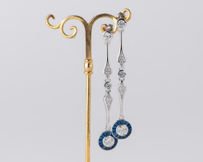 Pendientes Ojo de Perdiz Azul Mini Largo