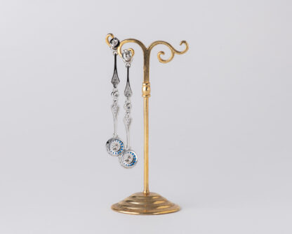 Pendientes Ojo de Perdiz Azul Mini Largo
