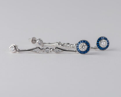 Pendientes Ojo de Perdiz Azul Mini Largo