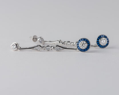 Pendientes Ojo de Perdiz Azul Mini Largo