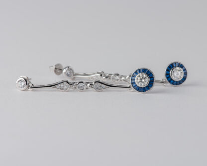 Pendientes Ojo de Perdiz Azul Mini Largo