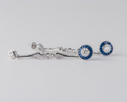 Pendientes Ojo de Perdiz Azul Mini Largo