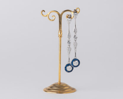 Pendientes Ojo de Perdiz Azul Mini Largo