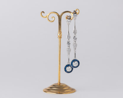 Pendientes Ojo de Perdiz Azul Mini Largo