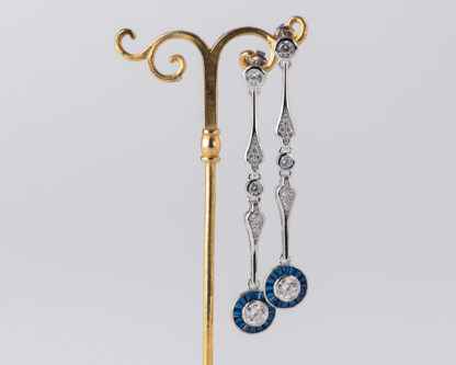 Pendientes Ojo de Perdiz Azul Mini Largo