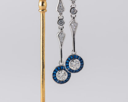 Pendientes Ojo de Perdiz Azul Mini Largo