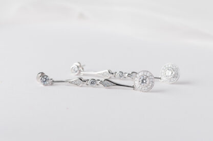 Pendientes Ojo de Perdiz Mini Largo Blanco