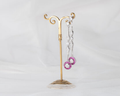 Pendientes Ojo de Perdiz Mini Largo Rosa