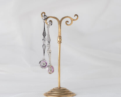 Pendientes Ojo de Perdiz Mini Largo Rosa