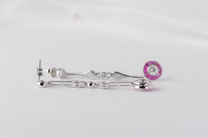 Pendientes Ojo de Perdiz Mini Largo Rosa