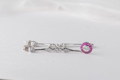 Pendientes Ojo de Perdiz Mini Largo Rosa