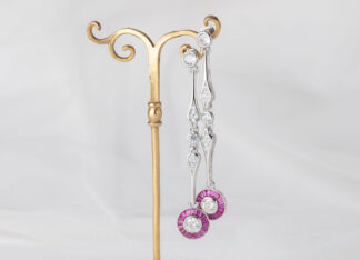Pendientes Ojo de Perdiz Mini Largo Rosa