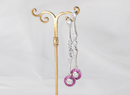 Pendientes Ojo de Perdiz Mini Largo Rosa