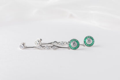 Pendientes Ojo de Perdiz Mini Largo Verde