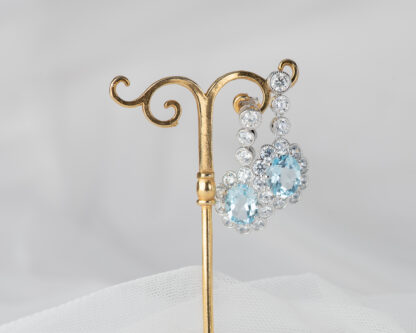 Pendientes Diana Topacio Azul Largo