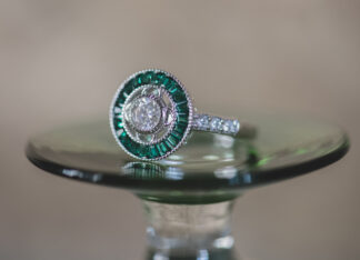 Anillo Ojo de Perdiz Verde Redondo