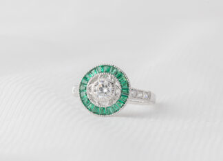 Anillo Ojo de Perdiz Verde Redondo