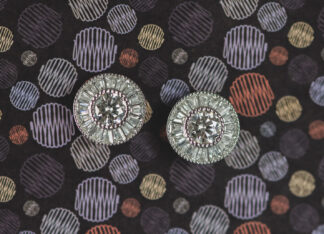 Pendientes Ojo de Perdiz Botón Blanco Mini