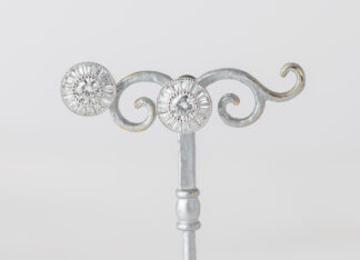 Pendientes Ojo de Perdiz Boton Blanco Mini