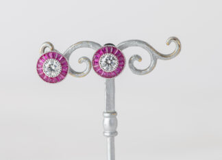 Pendientes Ojo de Perdiz Boton Rosa Mini