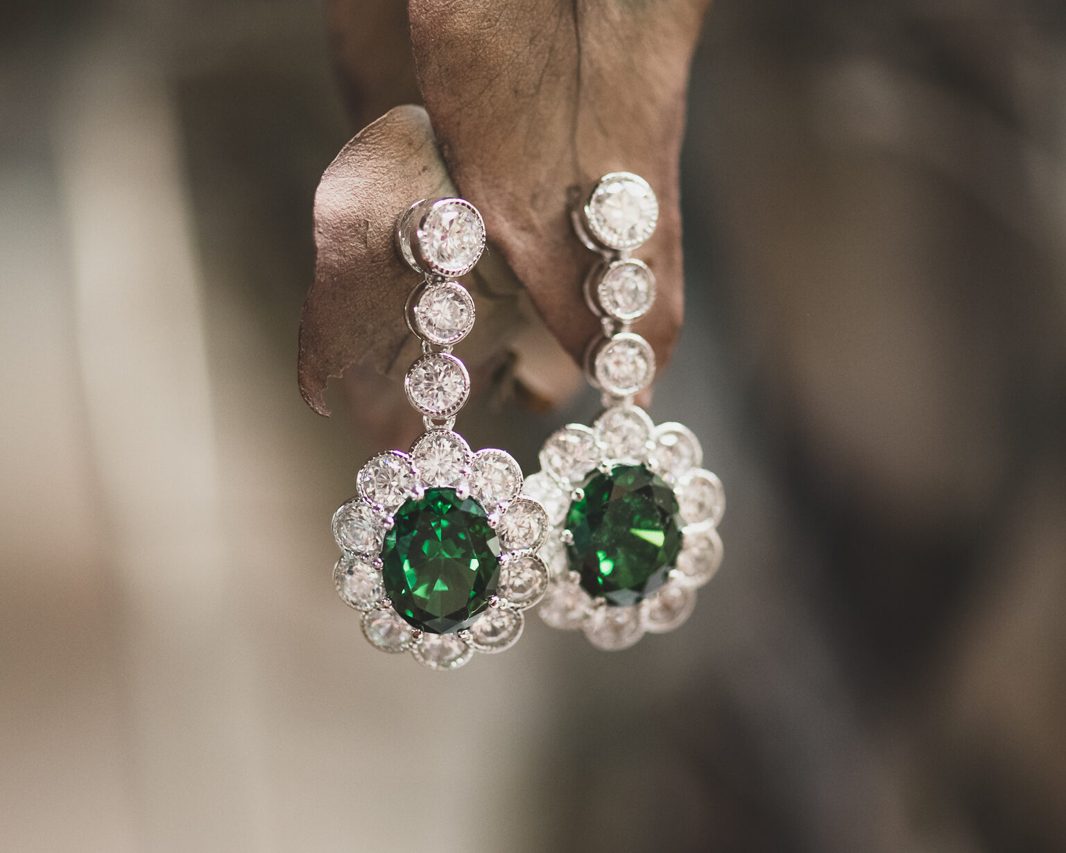 Pendientes Diana Verde Largo