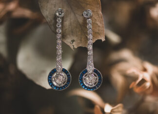 Pendientes Ojo de Perdiz Redondo Azul